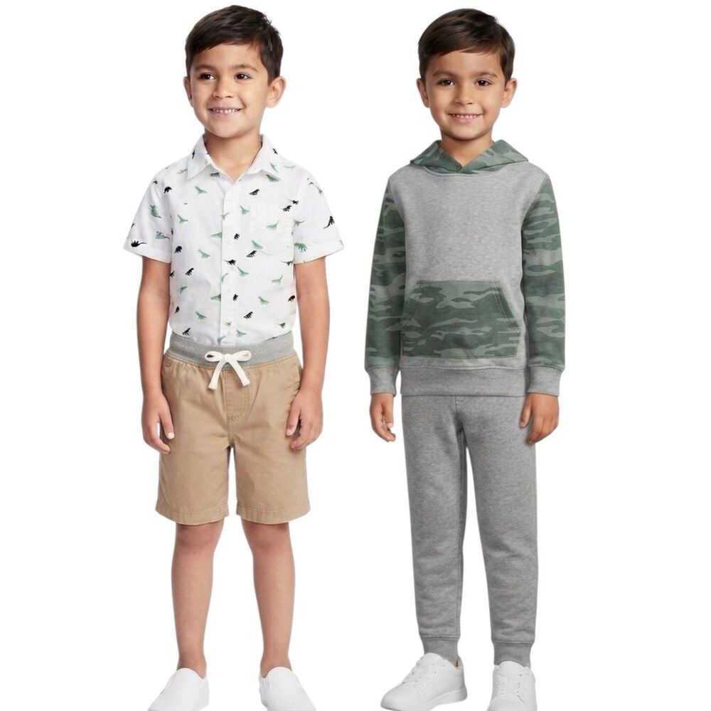 LOT OF 4 Boy Sz 5 Sz 5T Mixed Brands Short Shirt Hoodie Sweatpants Playdates